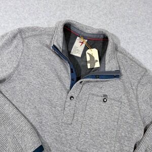 Relwen Rib-Pile Qty Zip Mens XL Grey NWT Quarter Zip Button Fleece Pullover